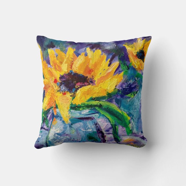 Coussin Blues de tournesol de l'Alaska Jeu d'oreiller (Verso)