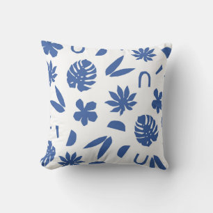 Coussin Blues tropicaux Abstraits