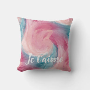 Coussin Blush Aqua Je Taime Abstrait