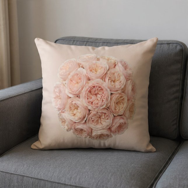 Coussin Blush & Champagne Roses (Créateur téléchargé)