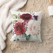 Coussin Blush d'aquarelle et floral de vin pour jeunes mar (Couverture)