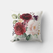 Coussin Blush d'aquarelle et floral de vin pour jeunes mar (Recto)