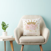 Coussin Blush Gold Royal Princess Crown Baby Stats (Chaise)