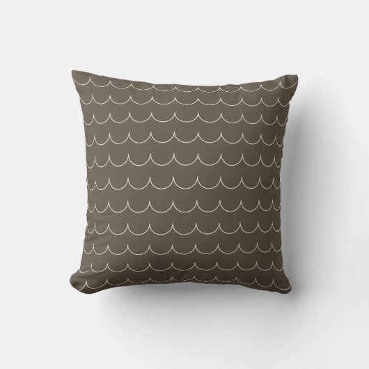 Coussin Blush & Olive Scallop Geometric Throw Pillow (Recto)