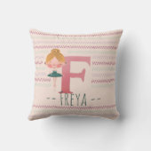 Coussin Blush Pink Ballerina Monogram F – Personalized Art (Verso)