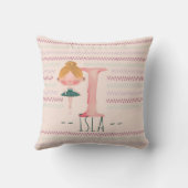 Coussin Blush Pink Ballerina Monogram I – Personalized Art (Verso)