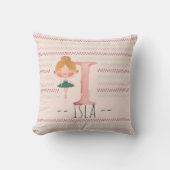 Coussin Blush Pink Ballerina Monogram I – Personalized Art (Recto)