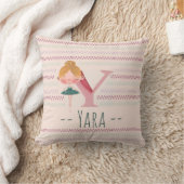 Coussin Blush Pink Ballerina Monogram Y – Personalized Art (Couverture)
