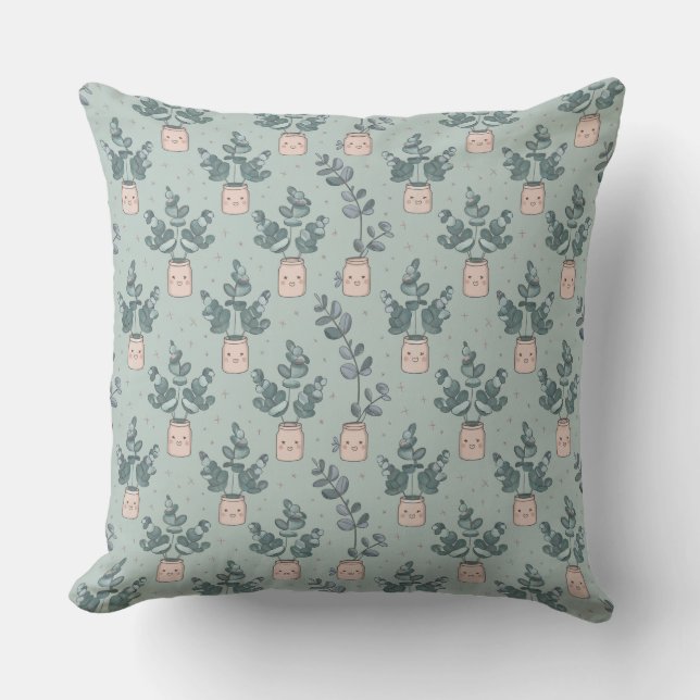 Coussin "Blushing Eucalyptus Breeze" (Recto)