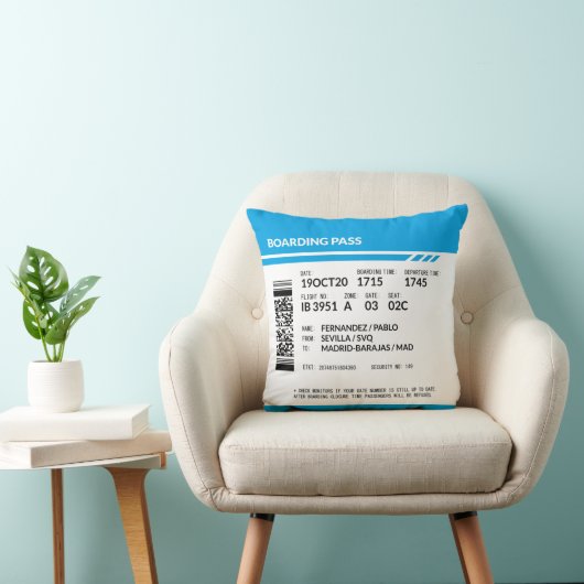 Coussin Boarding Pass (blue) (Chaise)