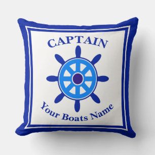Coussin Boat captains ships wheel throw pillow