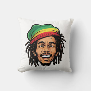 Coussin Bob Marley Bande Dessinée Inspirée Dreadlocks Rast