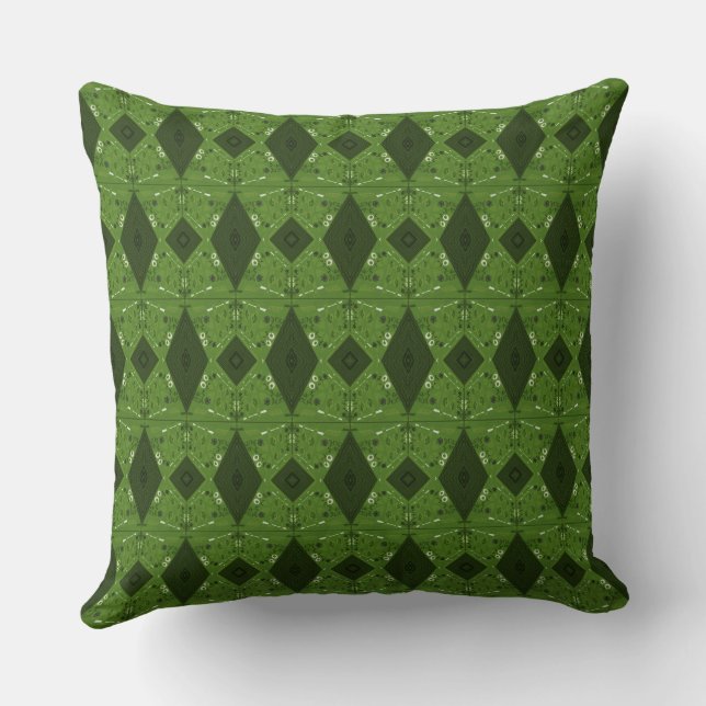 Coussin Bohème Chintz Illustration Micro Forest Green (Verso)