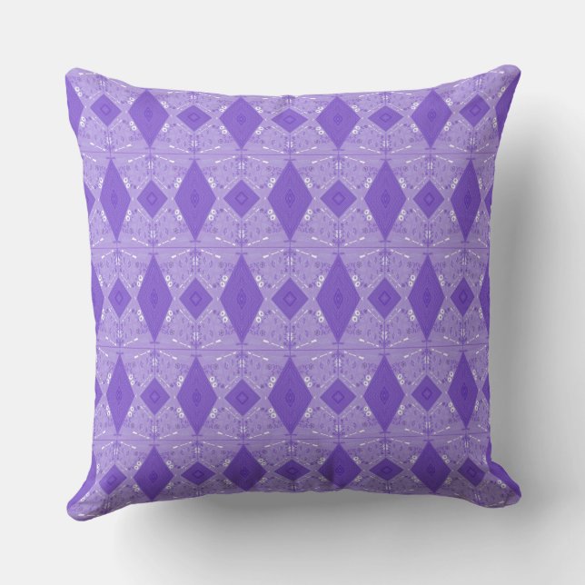 Coussin Bohème Chintz Illustration Micro violet (Verso)