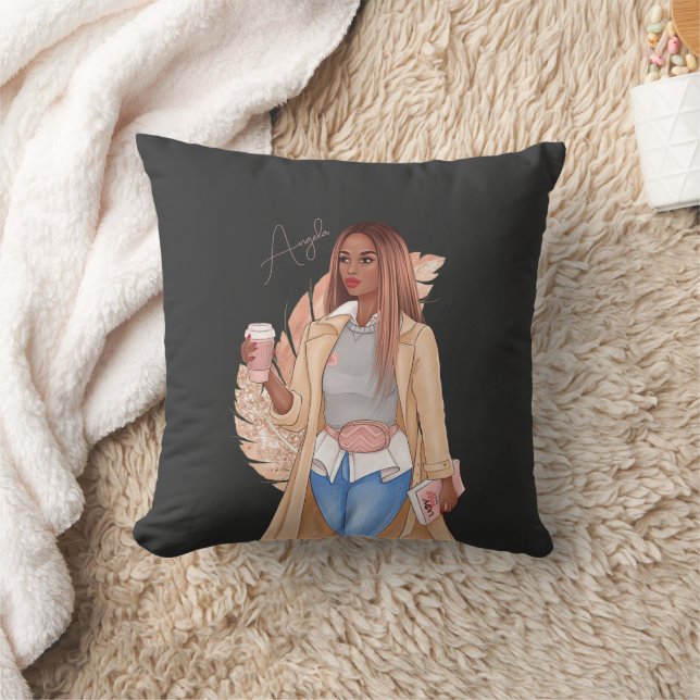 Coussin Bohème Faux Parties scintillant fille Tan cheveux  (Couverture)