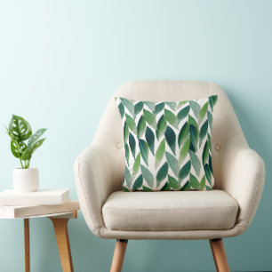 Coussin Bohème verte moderne de la nature