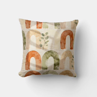 Coussin Bohemian Arch Watercolor Throw Pillow 