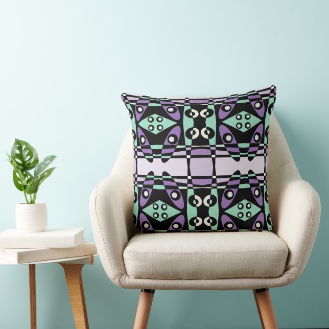 Coussin Bohemian Chintz 49 Lavender Mint Noir (Chaise)