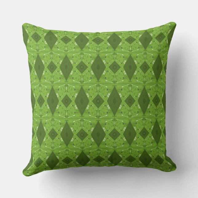 Coussin Bohemian Chintz Illustration Micro Green (Verso)