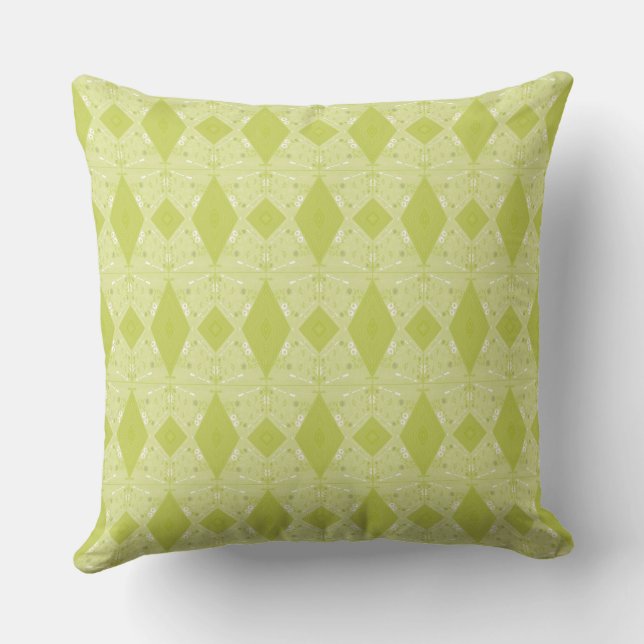 Coussin Bohemian Chintz Illustration Micro Pear Green (Verso)