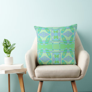 Coussin Bohemian Chintz Nouvelle Lavande Turquoise Vert