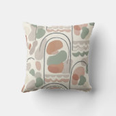 Coussin Boho Abstract Organic Shape Pillow - Earthy Terrac (Verso)