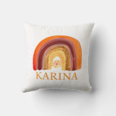 Coussin Boho Arc-en-ciel Bohème Soleil Orange Baby Nursery (Verso)