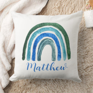 Coussin Boho Arc-en-ciel Bohemian Blue Color Garçon Baby N