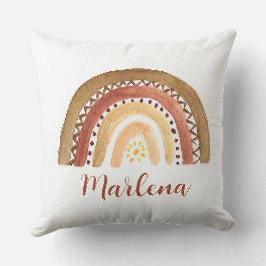 Coussin Boho Arc-en-ciel Bohemian Soleil Terre Couleur nat (Verso)