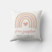 Coussin Boho Arc-en-ciel rose Coeur mignon Statistiques de (Verso)