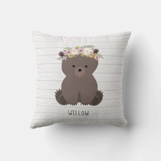Coussin Boho Bear Grey Wood (Verso)