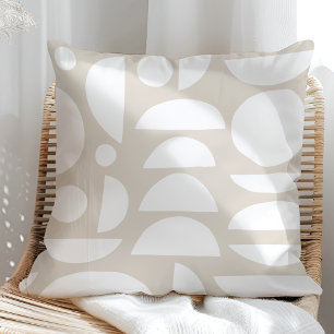 Coussin Boho Beige Abstrait Phase de Lune