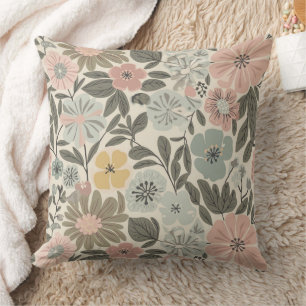 Coussin Boho beige floral