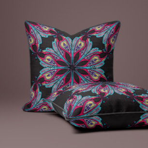 Coussin Boho Bloom en Brun Espresso