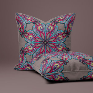 Coussin Boho Bloom en Taupe