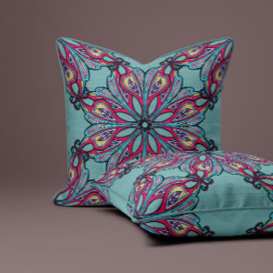 Coussin Boho Bloom en Vert Sauge