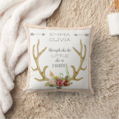 Coussin BOHO Bohemian Deer Antler Floral Baby Birth State (Couverture)
