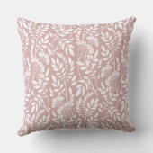 Coussin Boho Botanique Rose Pâle Foliage Blanc (Verso)