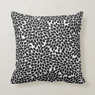 Coussin Boho Chic Abstrait noir et blanc