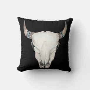 Coussin Boho Chic Crâne de Vache & Corne Ferme Maison Chic