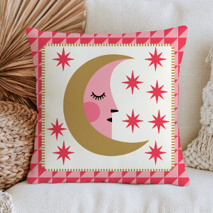 Coussin Boho Chic Croissant de Lune Rétro Esthétique Céles