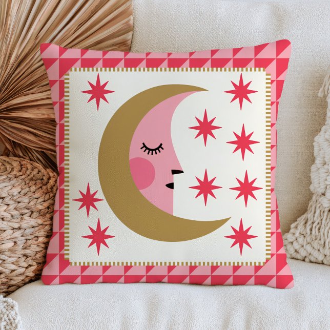 Coussin Boho Chic Croissant de Lune Rétro Esthétique Céles (Créateur téléchargé)