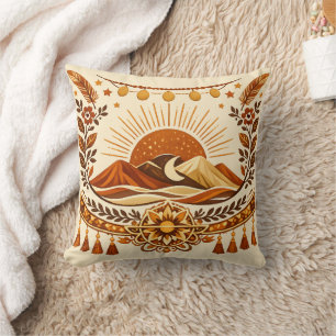 Coussin Boho Chic Soleil & Montagne