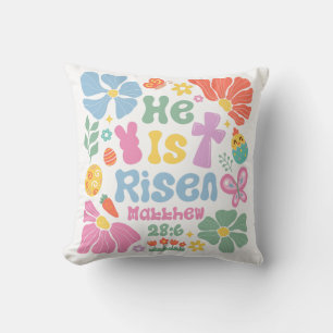 Coussin Boho Christian Pâques Il est ressuscité