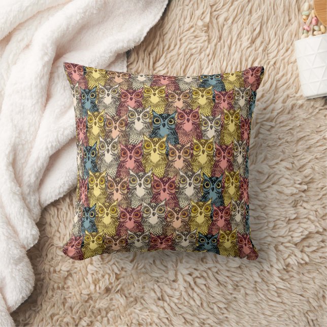 Coussin Boho coloré Boodland Owl Motif (Couverture)