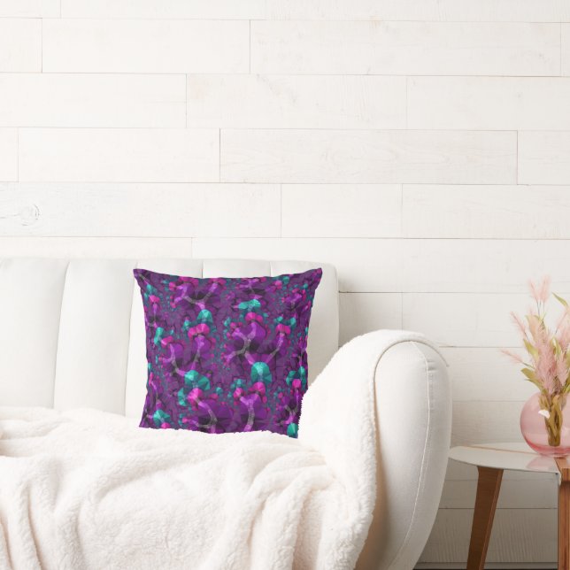Coussin Boho coloré Hippie Bijou Tone faible Poly Fractal (Canapé)