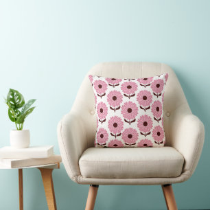 Coussin Boho coloré Retro Dusty rose motif floral