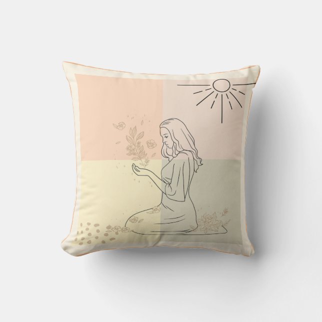 Coussin Boho conception de style d'art Girl avec pilule de (Recto)