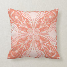 Boho Coral and White Mandala Thlow