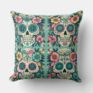 Coussin Boho Crânes de Sucre